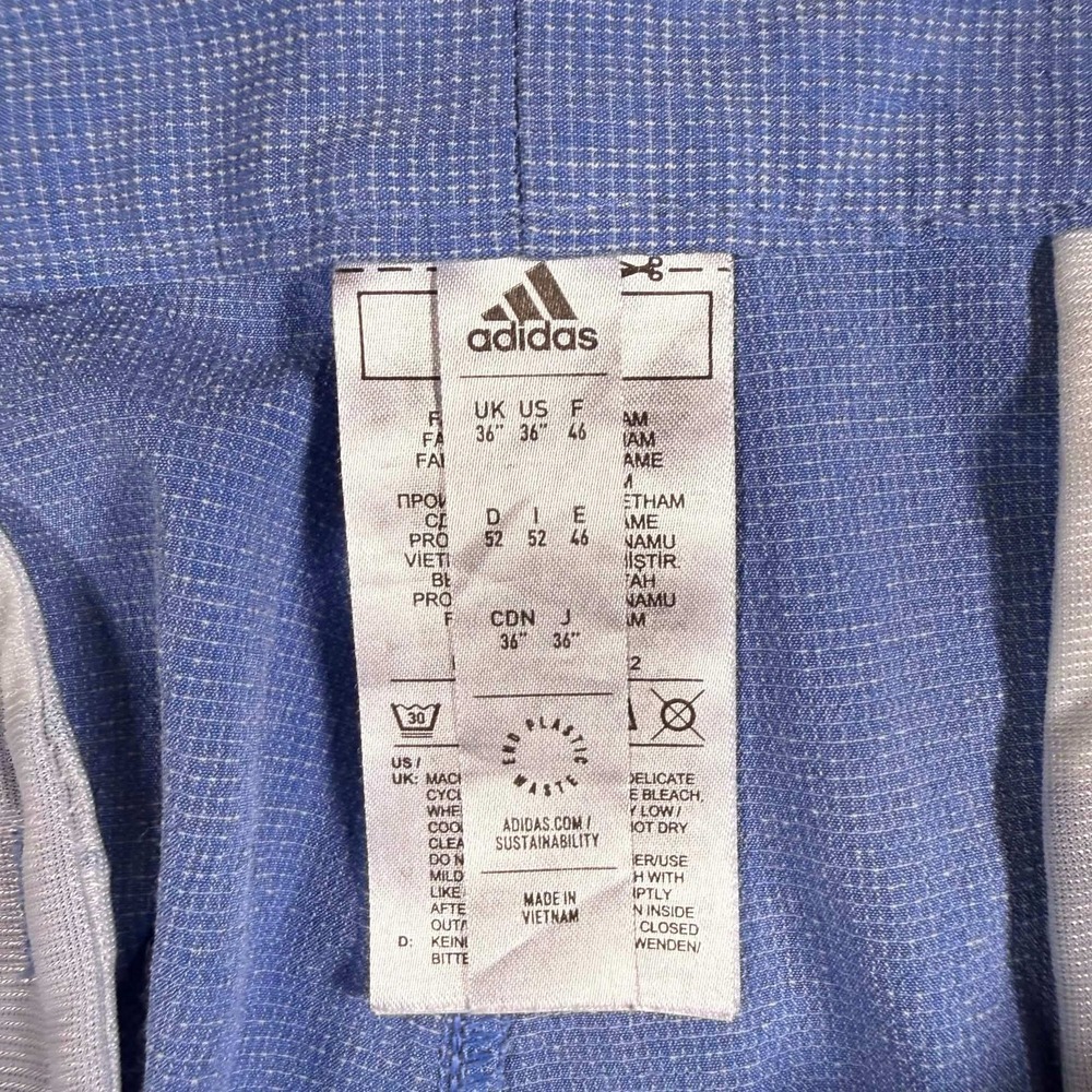 NEW! Adidas Shorts Mens 33"x9 Navy Blue Ripstop Drawstring Athletic HR9055 - Picture 7 of 7